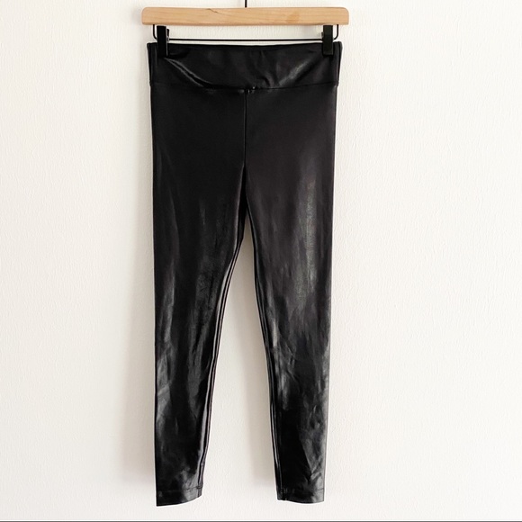 Koral Lustrous Shiny Black High Rise Leggings NWOT